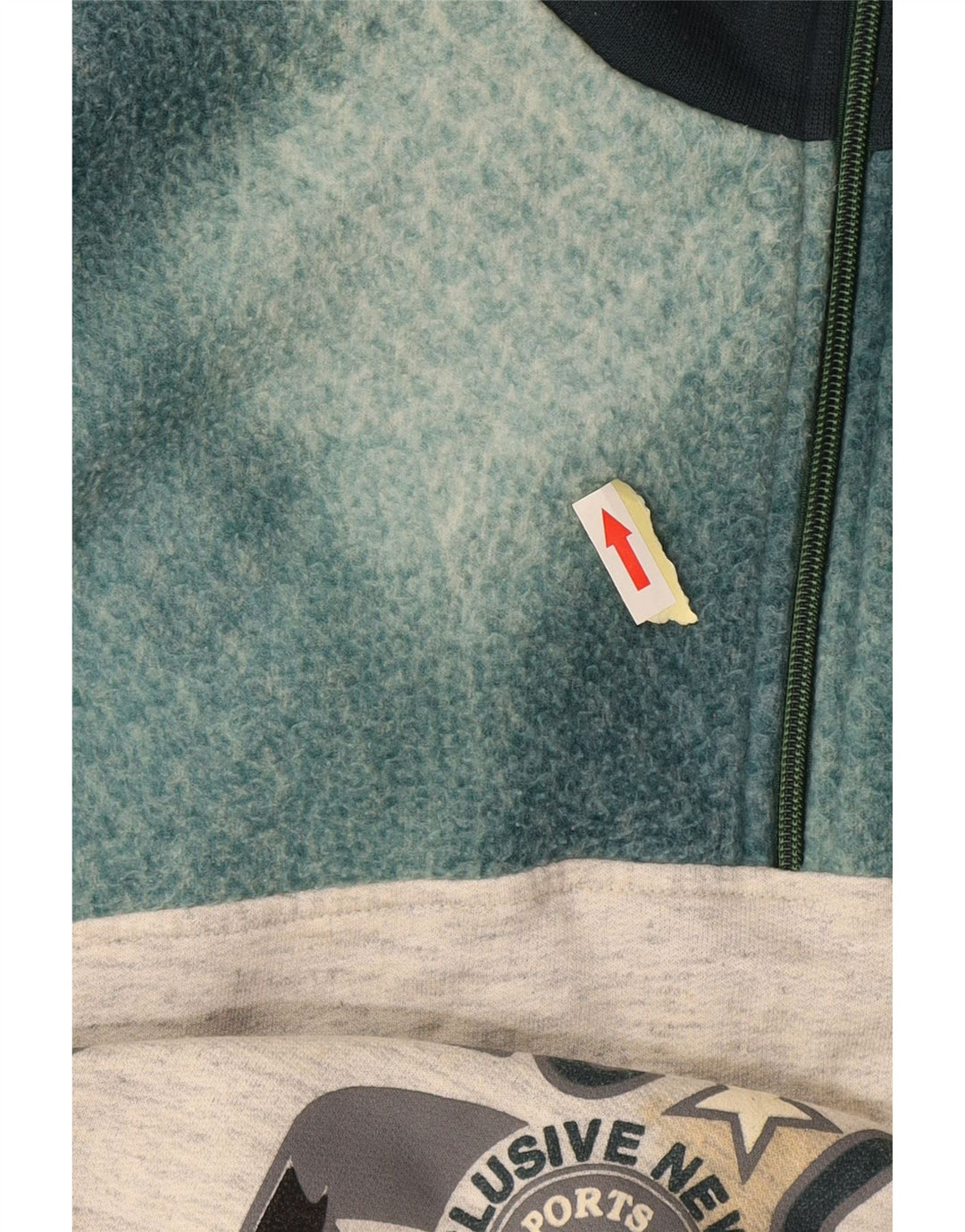 EXTE Mens Graphic Zip Neck Sweatshirt Jumper Large Grey Colourblock