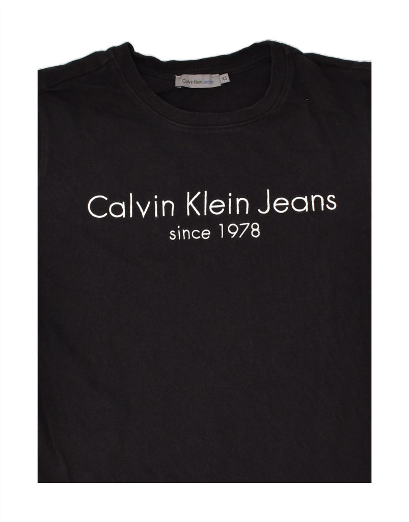 CALVIN KLEIN Mens Graphic T-Shirt Top XS Black Cotton | Vintage Calvin Klein | Thrift | Second-Hand Calvin Klein | Used Clothing | Messina Hembry 