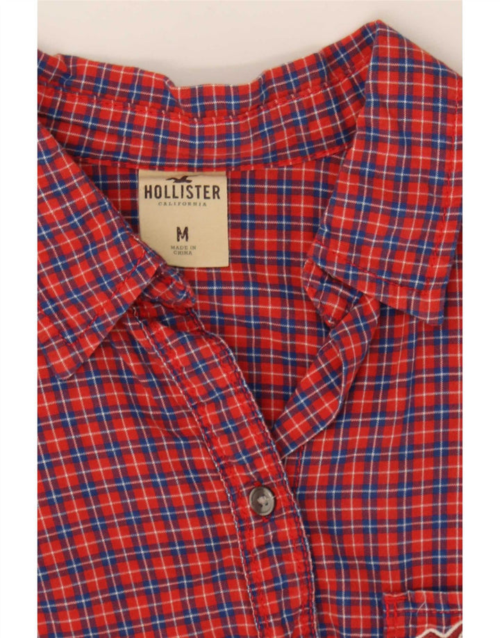 Hollister Womens Flannel Shirt UK 12 Medium Red Check Cotton