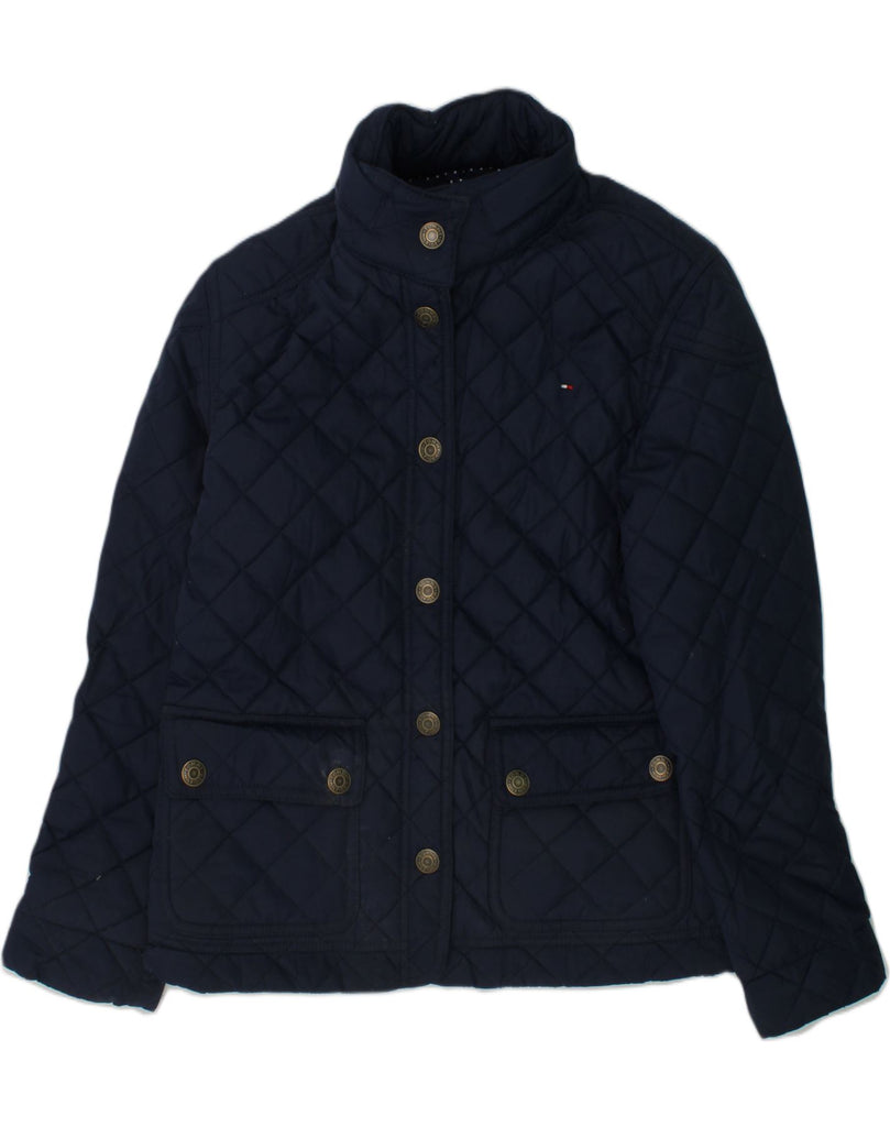 TOMMY HILFIGER Girls Quilted Jacket 9-10 Years Medium Navy Blue Polyester | Vintage Tommy Hilfiger | Thrift | Second-Hand Tommy Hilfiger | Used Clothing | Messina Hembry 