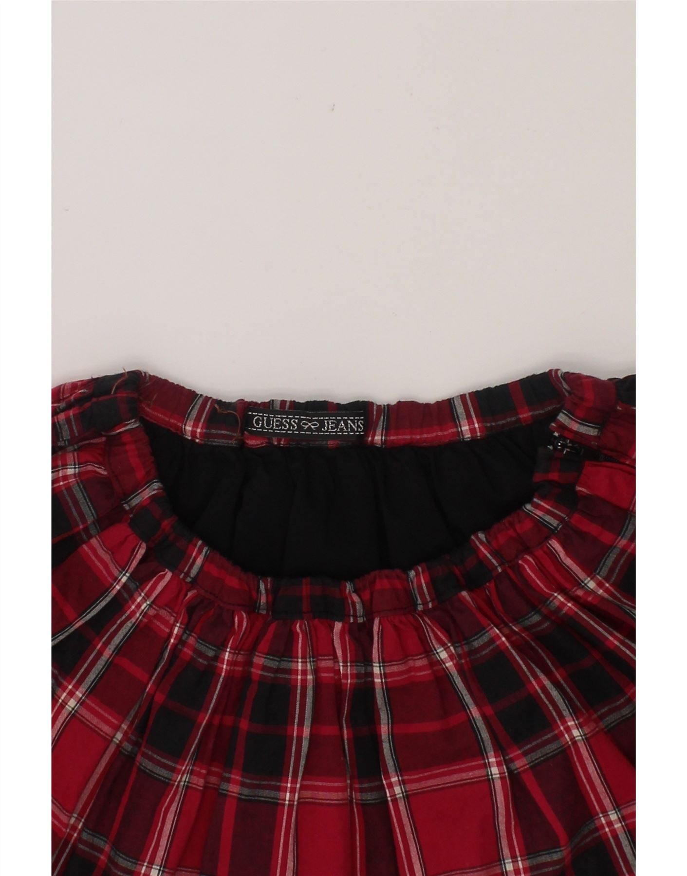 GUESS Baby Girls Pleated Skirt 18 24 Months W20 Red Check Cotton Vintage Second Hand Clothing Online Messina Hembry