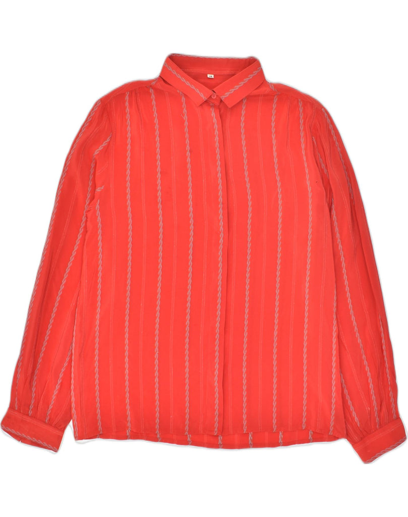 VINTAGE Womens Shirt IT 48 XL Red Pinstripe Polyester | Vintage Vintage | Thrift | Second-Hand Vintage | Used Clothing | Messina Hembry 