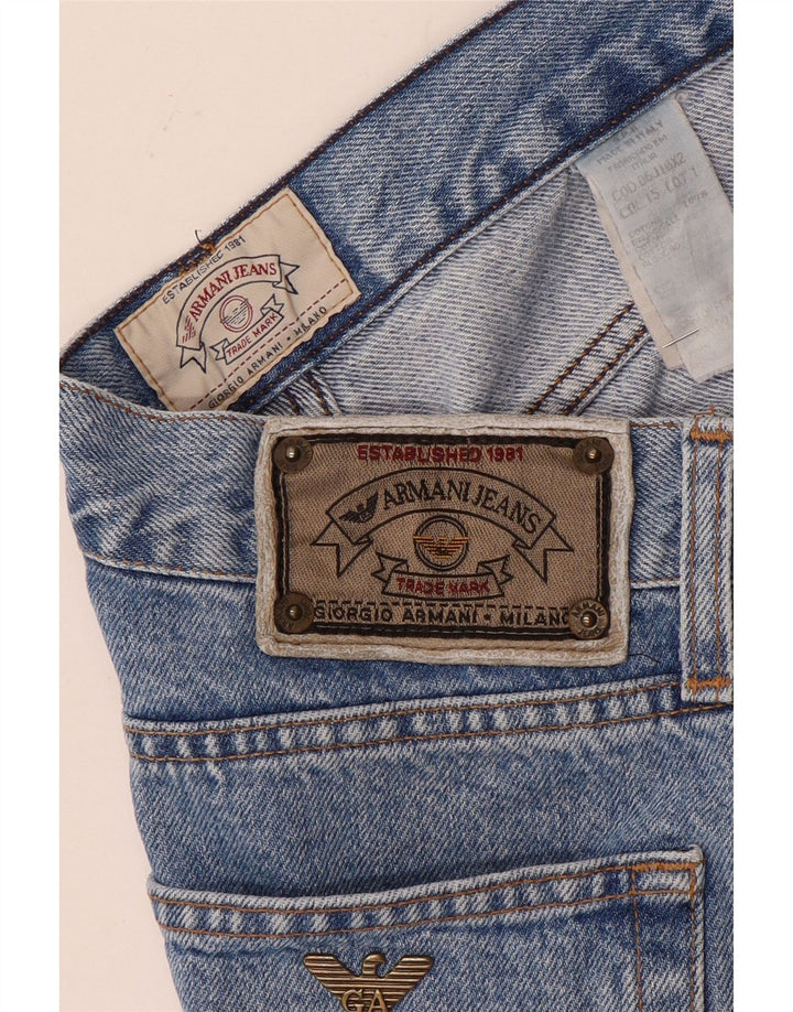 Armani Mens Straight Jeans W36 L33 Blue Cotton