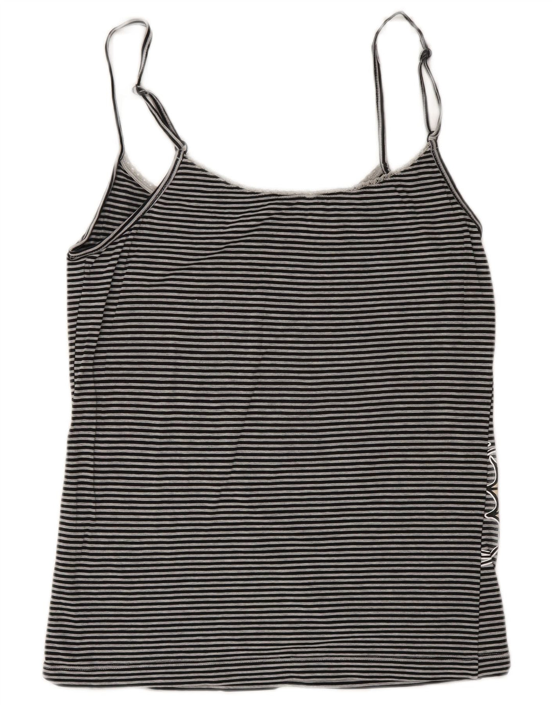 Benetton Womens Graphic Crop Cami Top UK 10 Small Grey Striped