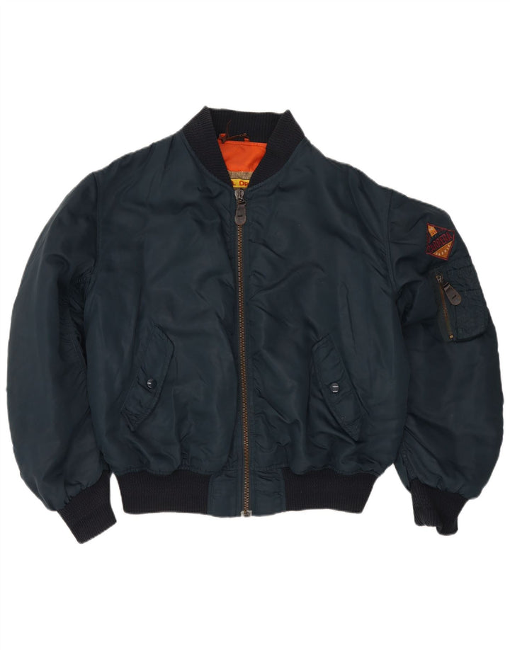 Carrera Mens Flight Aviator Jacket UK 38 Medium Navy Blue Polyamide