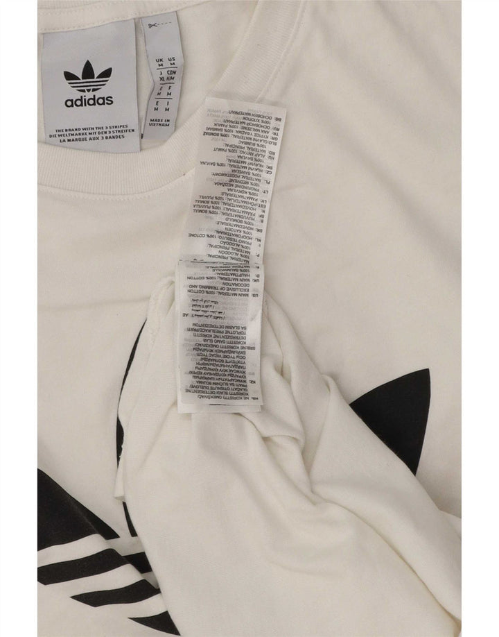 Adidas Mens Graphic T-Shirt Top Medium White Cotton