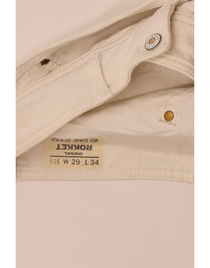 DIESEL Womens Rokket Straight Jeans W29 L34 White Cotton