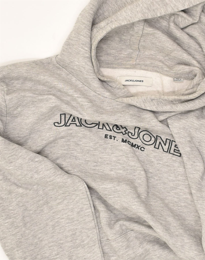 JACK & JONES Mens Graphic Hoodie Jumper Medium Grey | Vintage Jack & Jones | Thrift | Second-Hand Jack & Jones | Used Clothing | Messina Hembry 