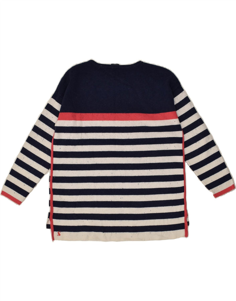 JOULES Womens Crew Neck Jumper Sweater UK 12 Medium Navy Blue Striped | Vintage Joules | Thrift | Second-Hand Joules | Used Clothing | Messina Hembry 