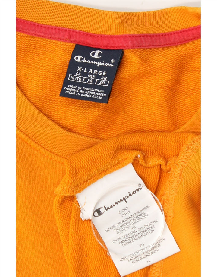 Champion Mens Graphic Sweatshirt Jumper XL Orange Cotton