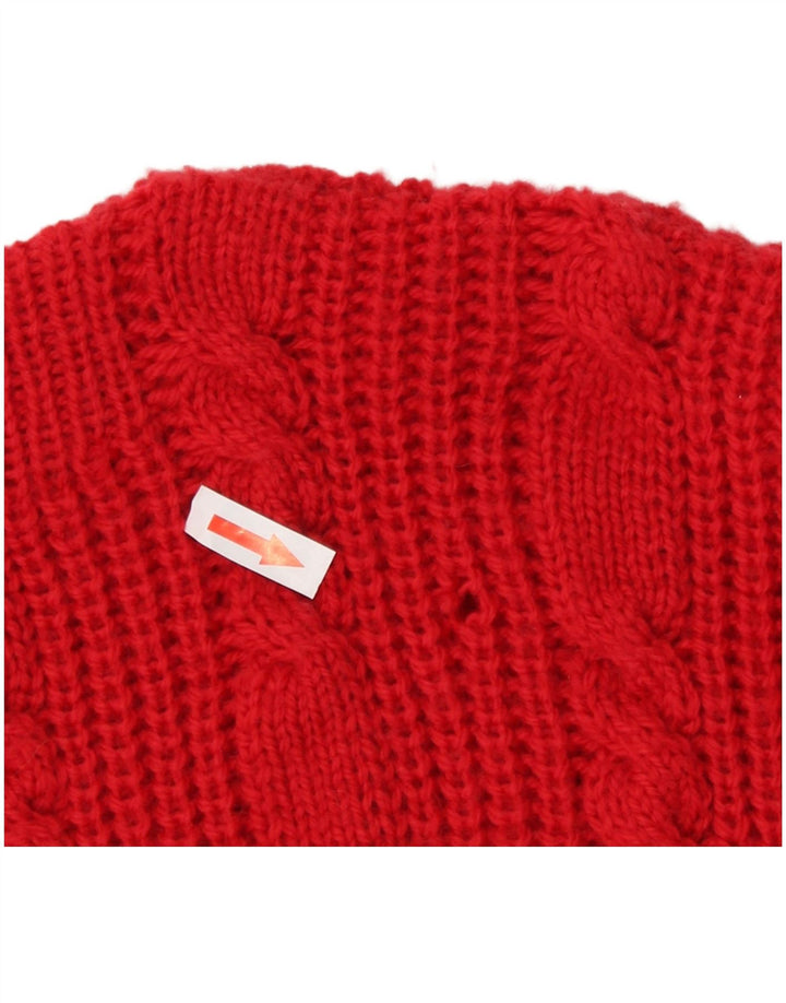 Vintage Womens Boat Neck Jumper Sweater UK 12 Medium Red