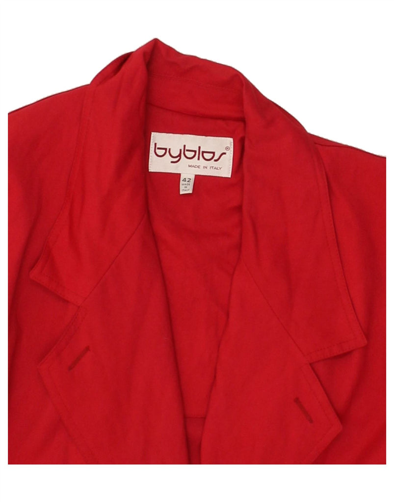 BYBLOS Womens Double Breasted Coat IT 42 Medium Red | Vintage Byblos | Thrift | Second-Hand Byblos | Used Clothing | Messina Hembry 