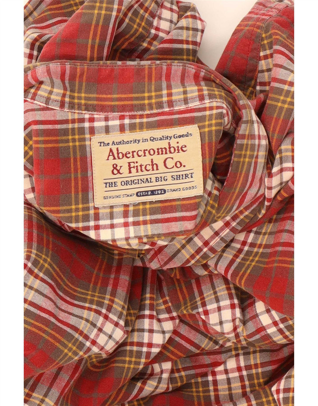 Abercrombie & Fitch Mens Big Shirt 2XL Red Check