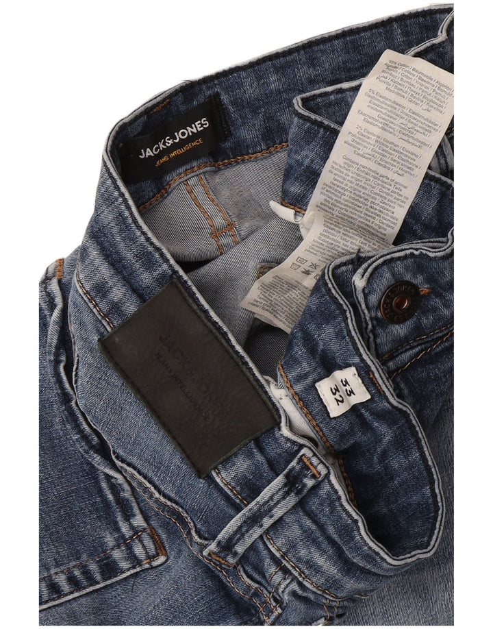 Jack & Jones Mens GLENN Slim Jeans W33 L32 Blue Cotton