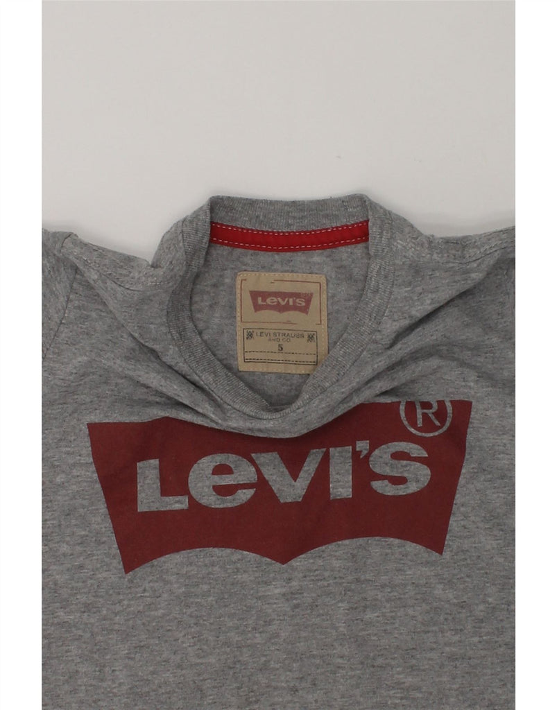 LEVI'S Boys Graphic T-Shirt Top 4-5 Years Grey Polyester | Vintage Levi's | Thrift | Second-Hand Levi's | Used Clothing | Messina Hembry 