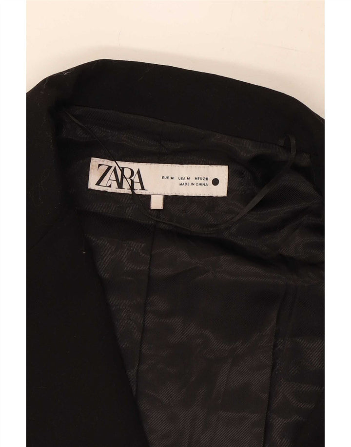 Zara Womens 2 Button Blazer Jacket UK 14 Medium Black Viscose