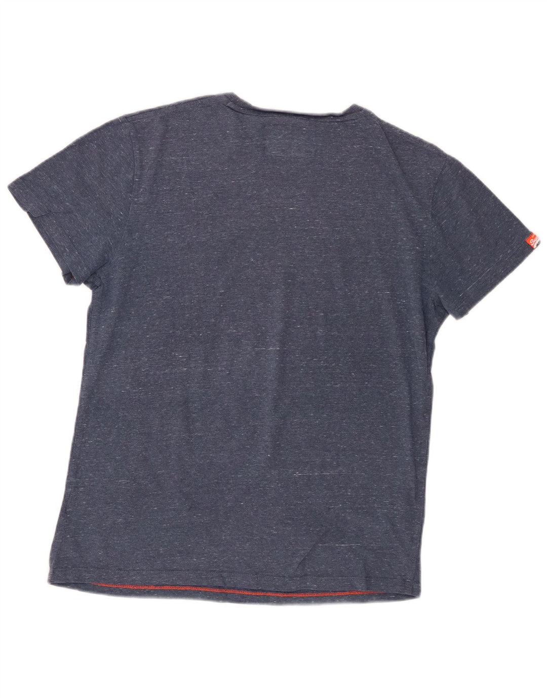 Superdry Mens T-Shirt Top Large Blue Flecked Cotton