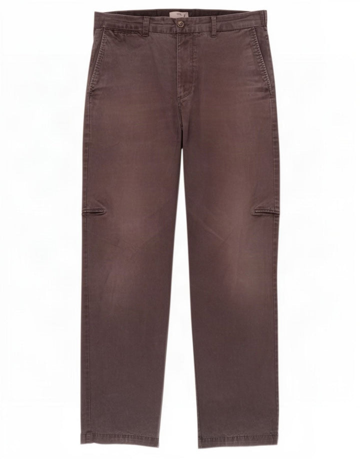 Marks & Spencer Mens Regular Chino Trousers W34 L33 Grey Cotton