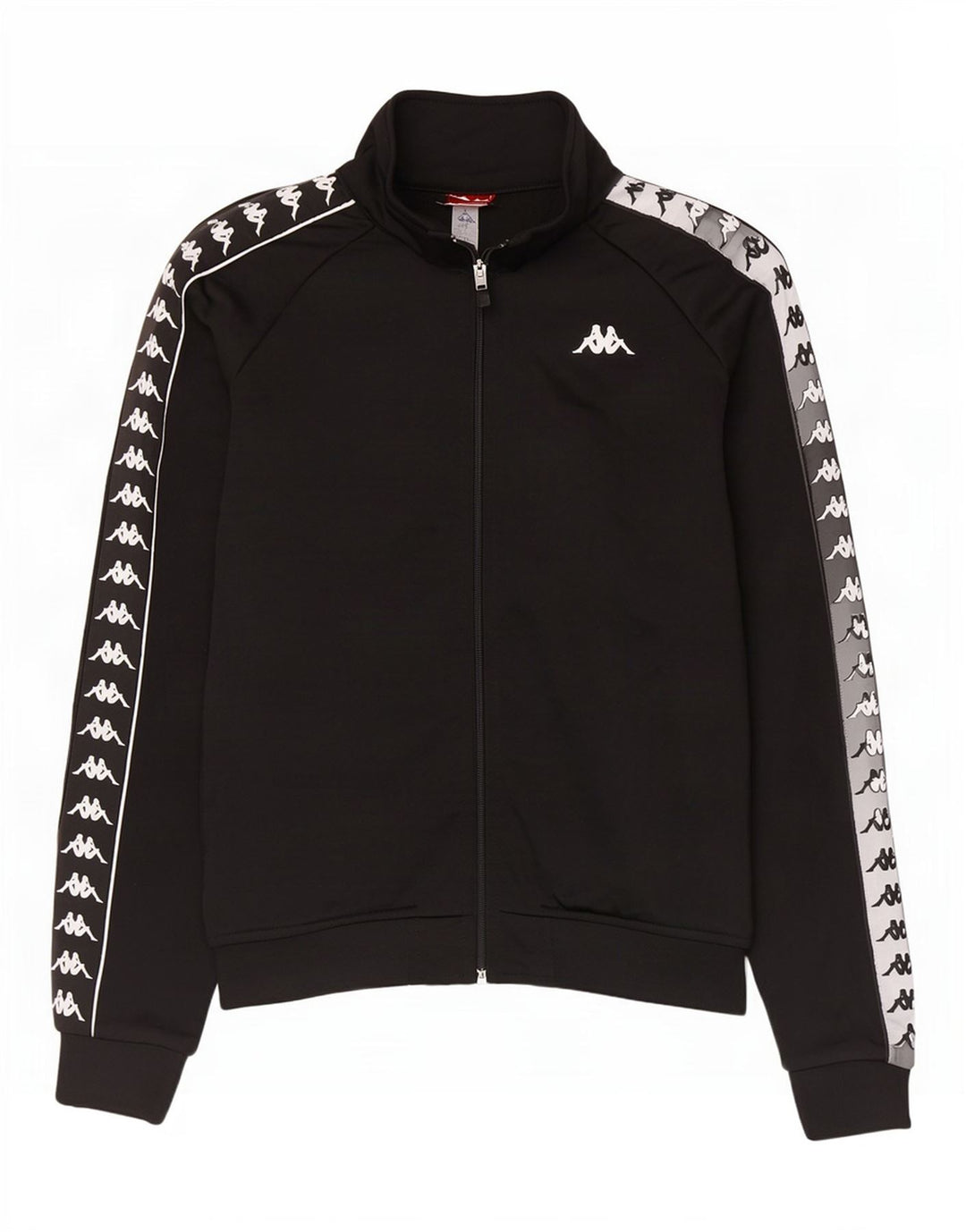 Kappa Mens Graphic Tracksuit Top Jacket Medium Black Colourblock Polyester