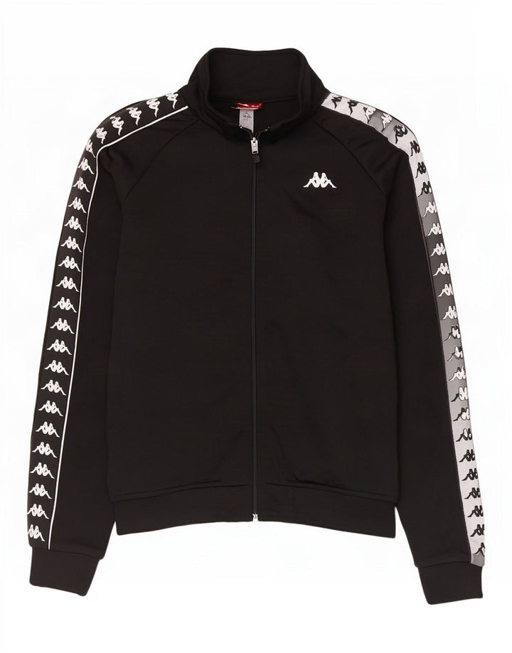 Kappa Mens Graphic Tracksuit Top Jacket Medium Black Colourblock Polyester