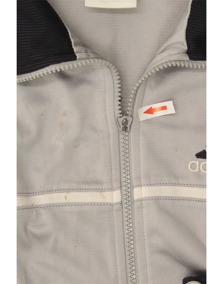 Adidas Mens Graphic Tracksuit Top Jacket Medium Grey Colourblock Polyester