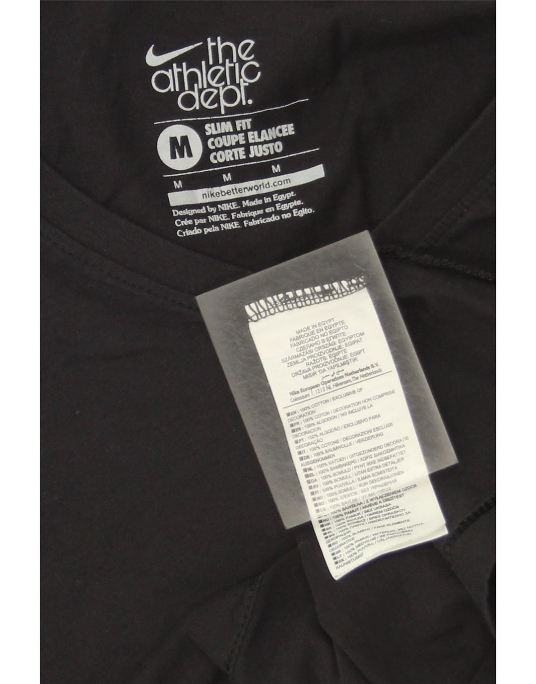 Nike Womens Slim Fit Top Long Sleeve UK 12 Medium Black Cotton