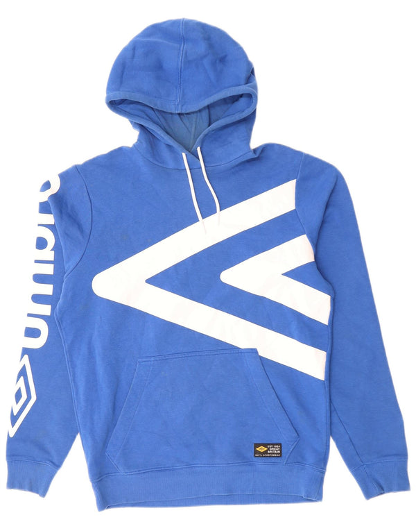 Umbro Mens Graphic Hoodie Jumper Medium Blue Colourblock