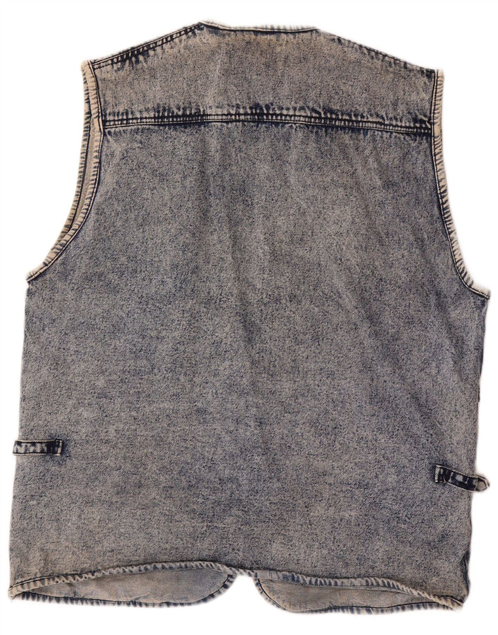Vintage Mens Denim Gilet UK 40 Large Blue