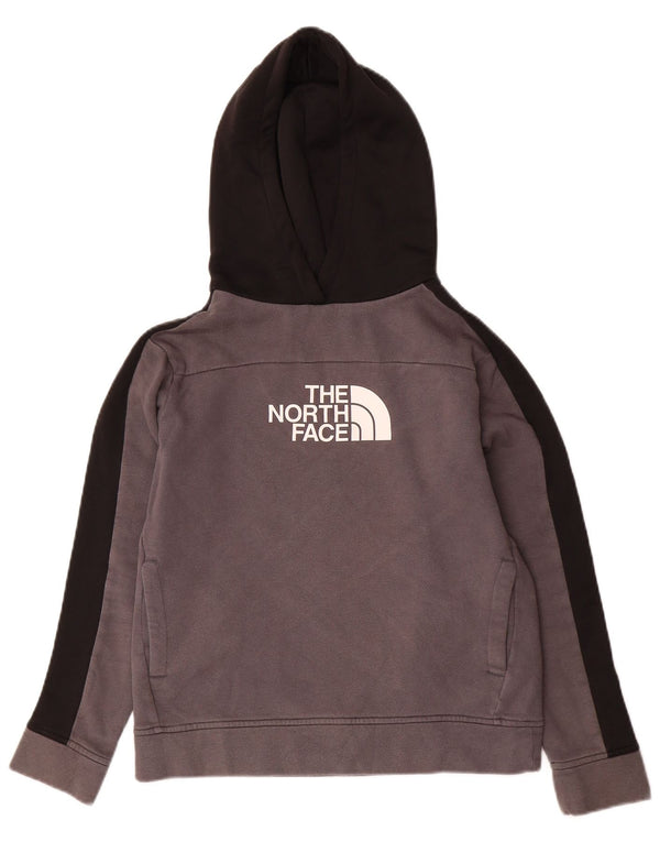 The North Face Boys Hoodie Jumper 11-12 Years Large Grey Colourblock