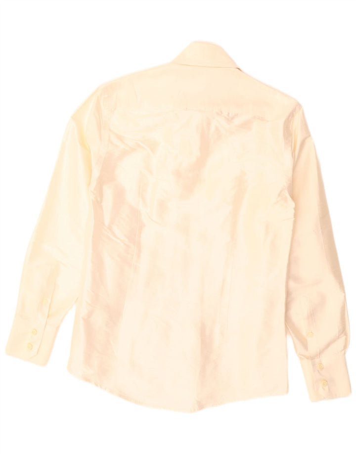 Daniele Alessandrini Mens Shirt Small Beige Silk