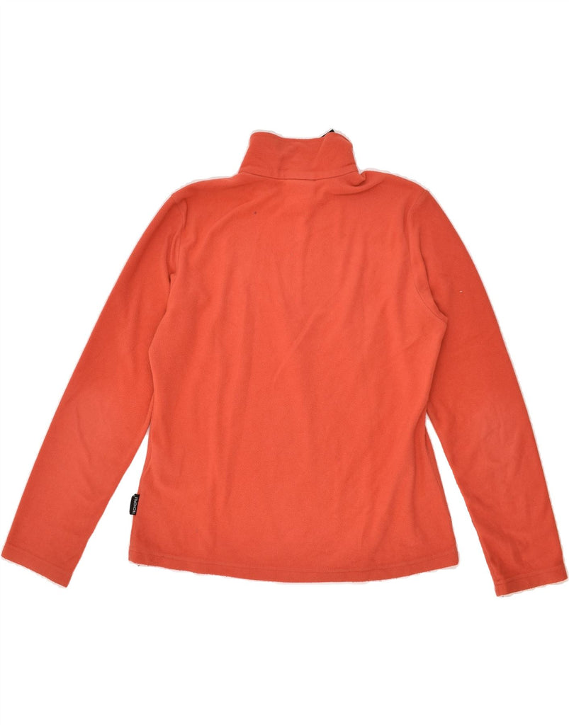 JACK WOLFSKIN Womens Zip Neck Fleece Jumper UK 12 Medium Orange Polyester | Vintage Jack Wolfskin | Thrift | Second-Hand Jack Wolfskin | Used Clothing | Messina Hembry 