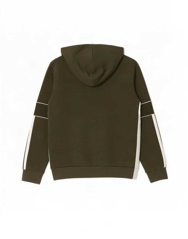 Adidas Boys Graphic Zip Neck Hoodie Jumper 9-10 Years Khaki Cotton