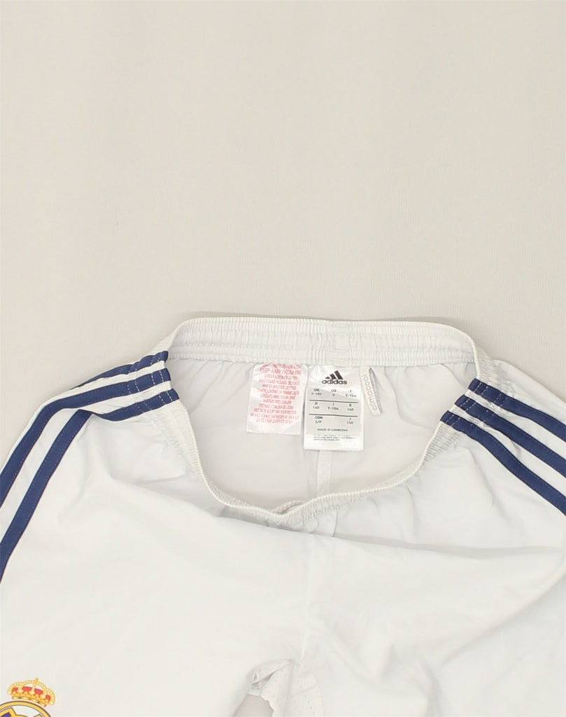 ADIDAS Boys Climacool Sport Shorts 9-10 Years Off White Polyester | Vintage Adidas | Thrift | Second-Hand Adidas | Used Clothing | Messina Hembry 