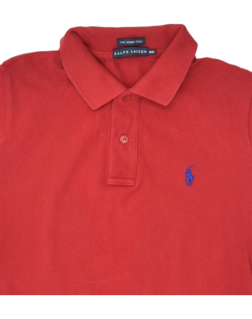 RALPH LAUREN Mens The Skinny Polo Skinny Polo Shirt Medium Red Cotton | Vintage Ralph Lauren | Thrift | Second-Hand Ralph Lauren | Used Clothing | Messina Hembry 