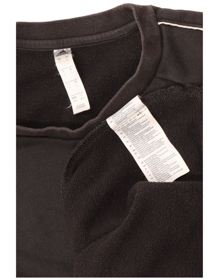 Adidas Mens Sweatshirt Jumper Large Black Cotton