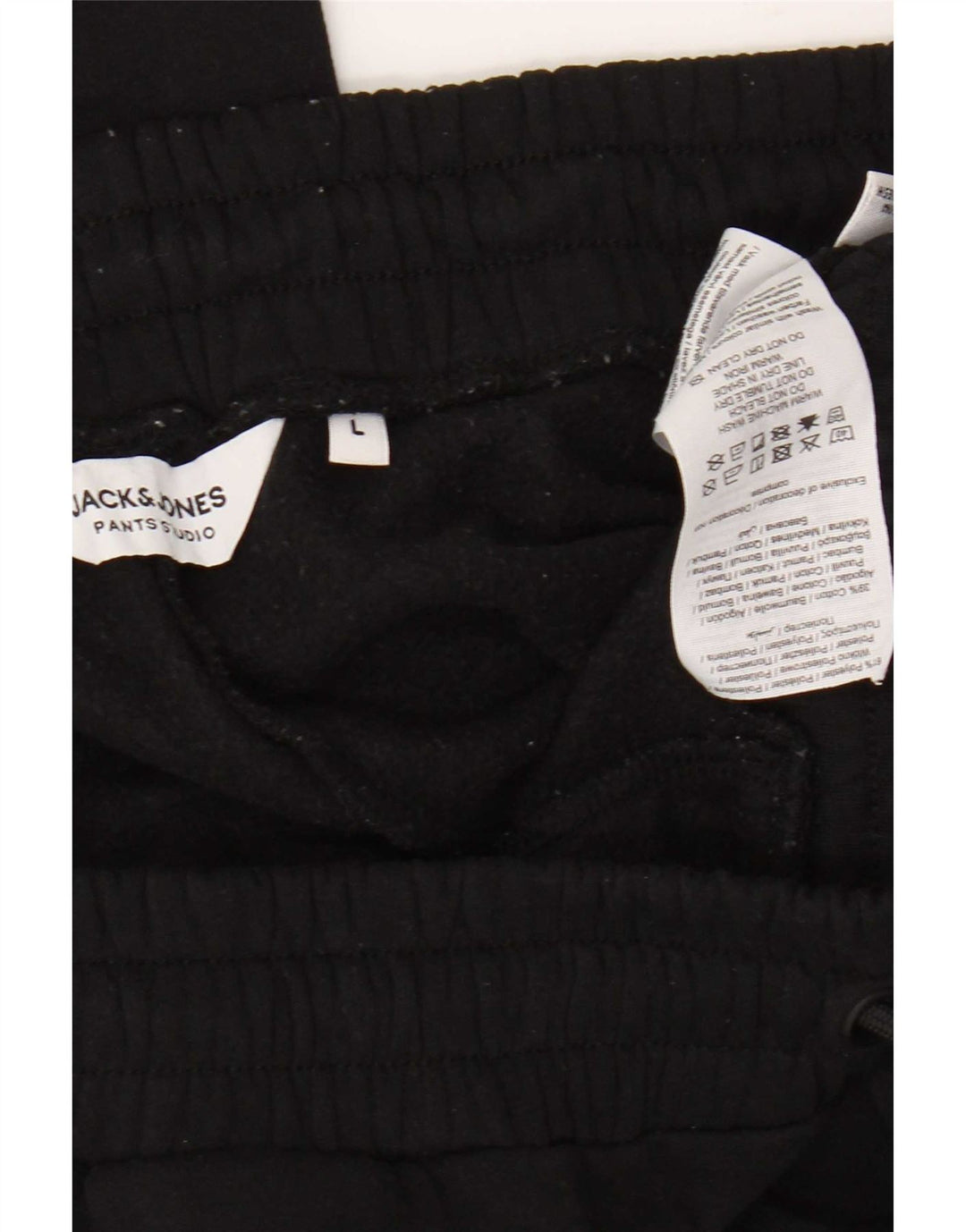 Jack & Jones Mens Tracksuit Trousers Joggers Large Black Polyester
