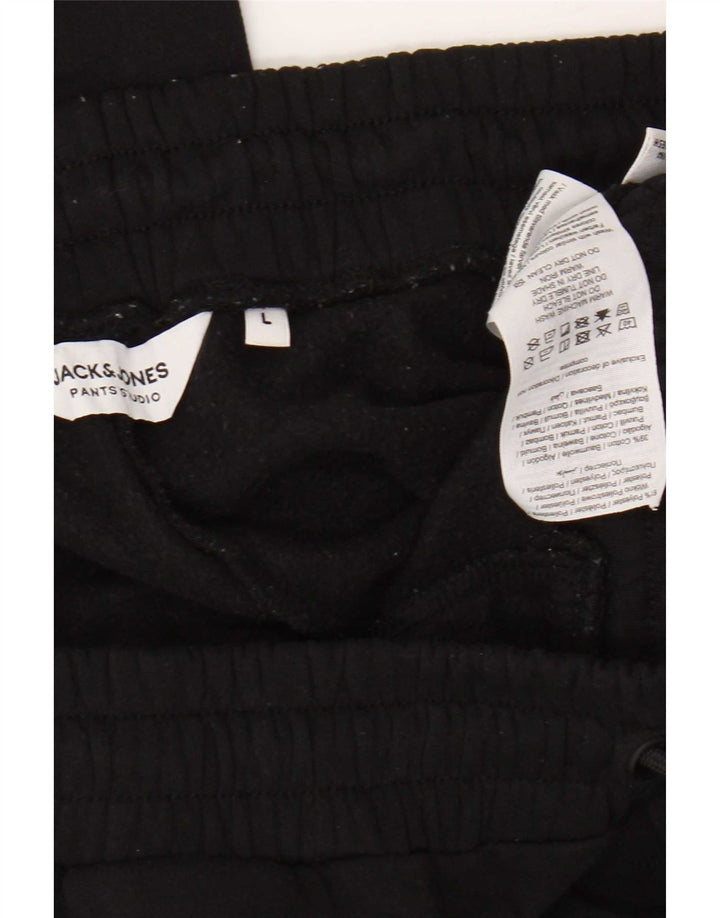 Jack & Jones Mens Tracksuit Trousers Joggers Large Black Polyester