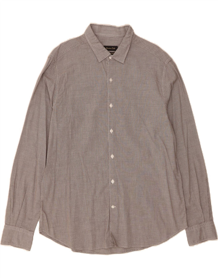MASSIMO DUTTI Mens Shirt 2XL Grey Pinstripe Vintage Massimo Dutti and Second-Hand Massimo Dutti from Messina Hembry 