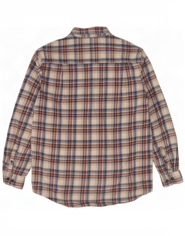 Atlas For Men Mens Flannel Shirt Medium Beige Check