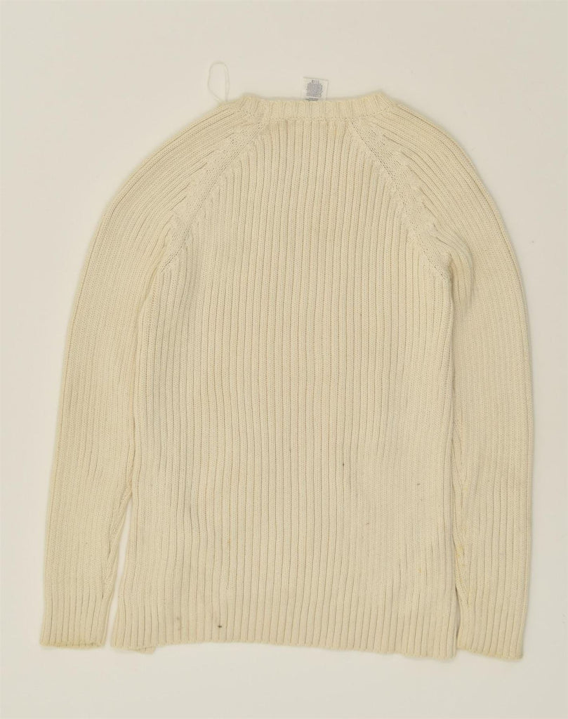 MICHAEL KORS Womens Crew Neck Jumper Sweater UK 12 Medium Off White | Vintage Michael Kors | Thrift | Second-Hand Michael Kors | Used Clothing | Messina Hembry 