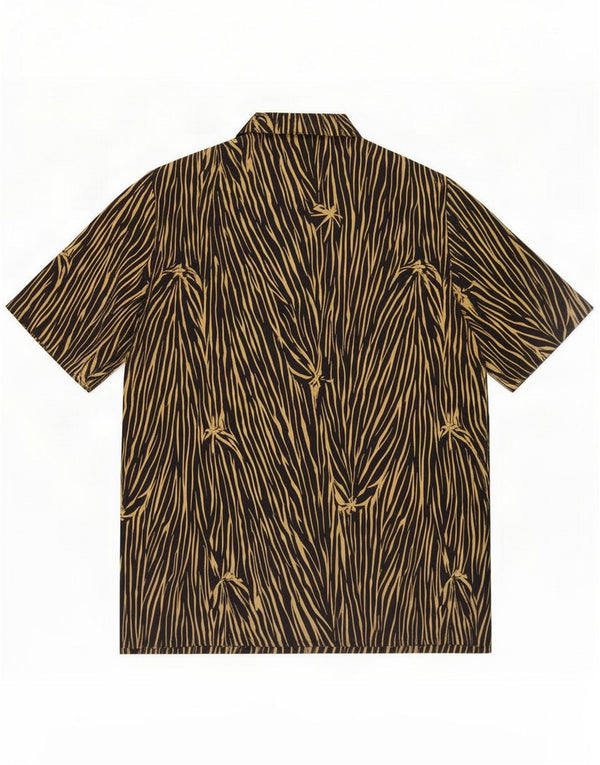 Vintage Womens Short Sleeve Shirt EU 38 Medium Black Animal Print