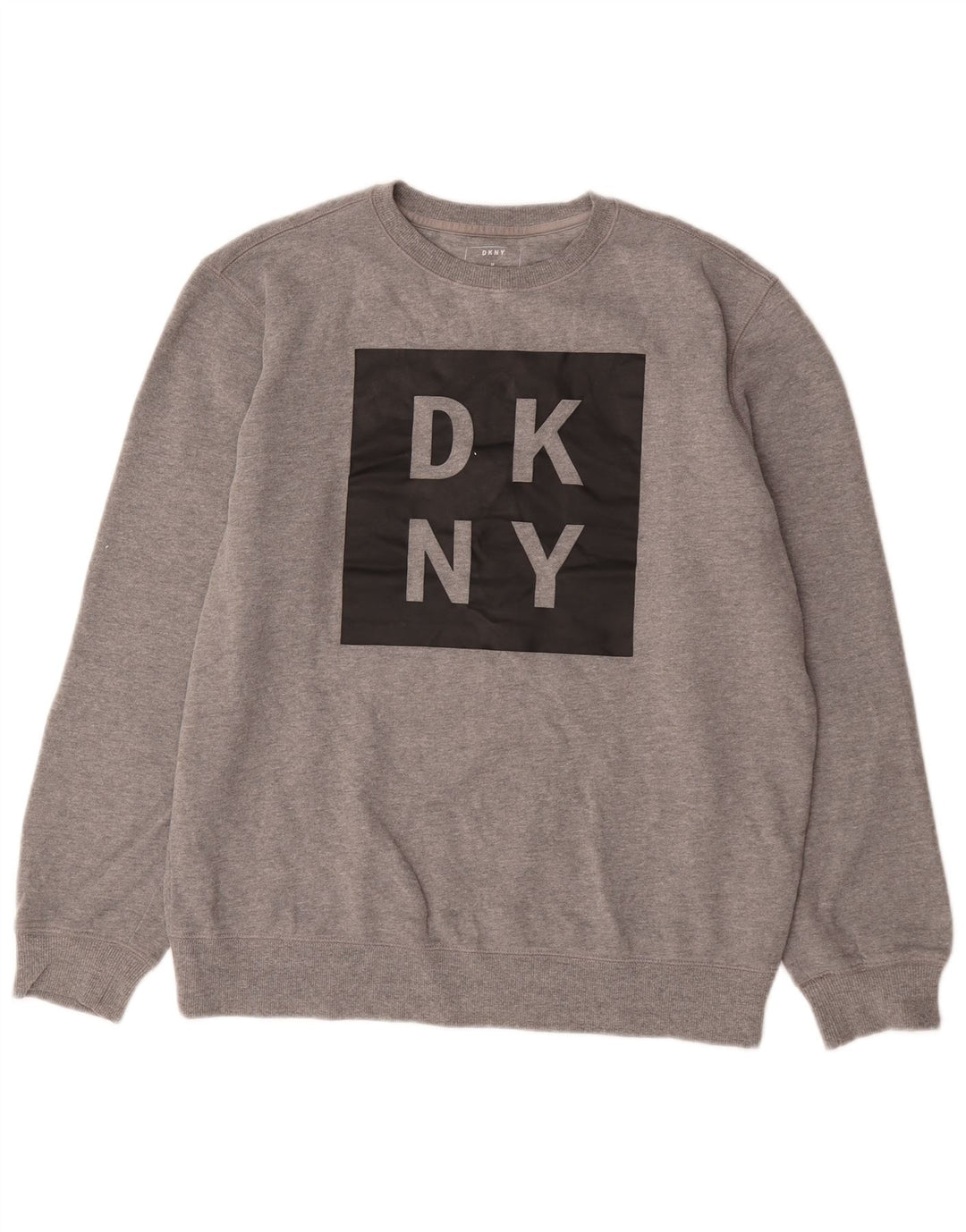 Dkny Mens Graphic Sweatshirt Jumper Medium Grey Flecked Cotton