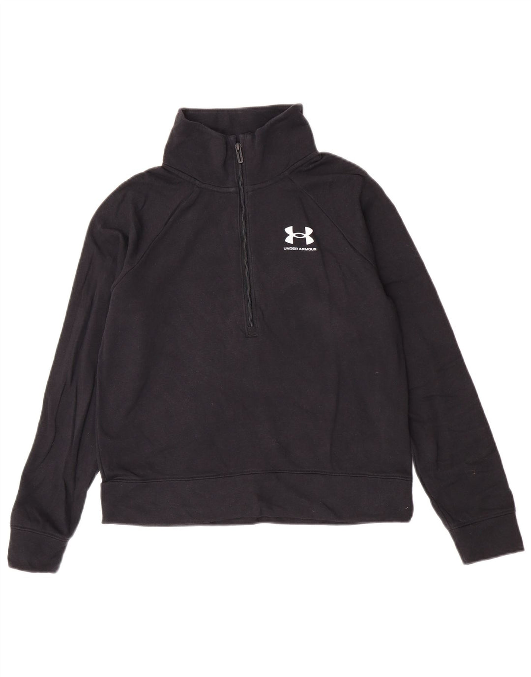 Under Armour Womens Zip Neck Pullover Tracksuit Top UK 10 Small Black