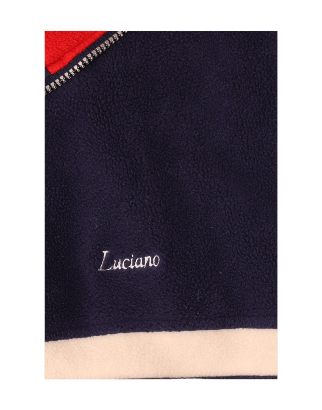 Vintage Mens Fleece Jacket UK 40 Large Navy Blue Colourblock