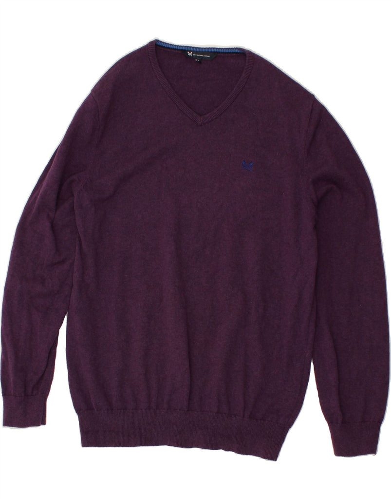 CREW CLOTHING Mens V-Neck Jumper Sweater XL Purple Cotton | Vintage Crew Clothing | Thrift | Second-Hand Crew Clothing | Used Clothing | Messina Hembry 