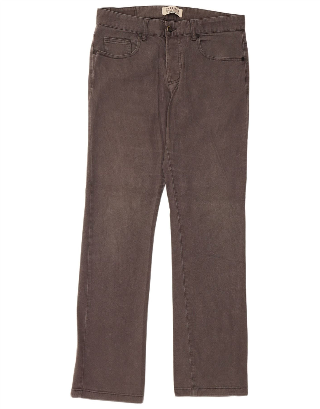 ZARA Mens Straight Casual Trousers EU 40 Medium W31 L31 Grey