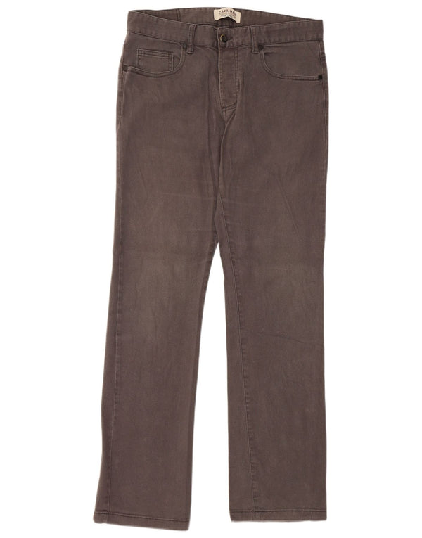 ZARA Mens Straight Casual Trousers EU 40 Medium W31 L31 Grey