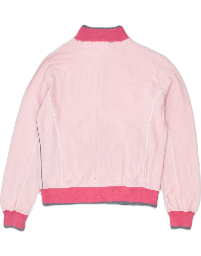 CHAMPION Womens Tracksuit Top Jacket UK 14 Medium Pink Colourblock Cotton | Vintage | Thrift | Second-Hand | Used Clothing | Messina Hembry 