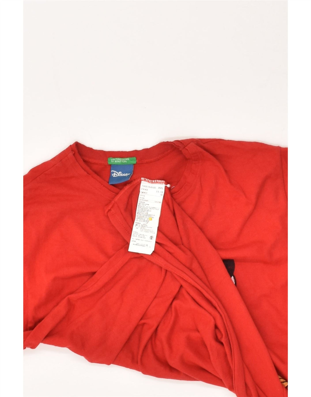 BENETTON Girls Mickey Mouse Graphic T-Shirt Top 11-12 Years Red Cotton | Vintage Benetton | Thrift | Second-Hand Benetton | Used Clothing | Messina Hembry 