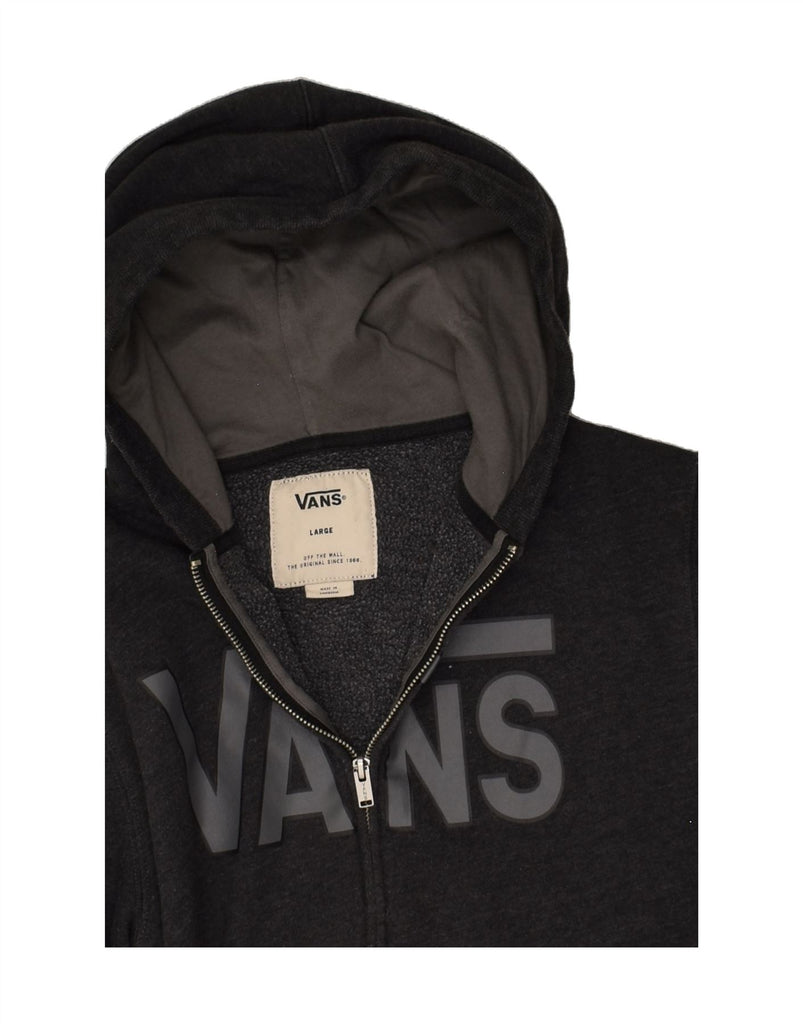 VANS Boys Graphic Zip Hoodie Sweater 15-16 Years Large Grey Cotton | Vintage Vans | Thrift | Second-Hand Vans | Used Clothing | Messina Hembry 